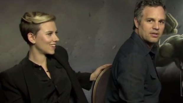 Avengers co-stars Scarlett Johansson and Mark Ruffalo.