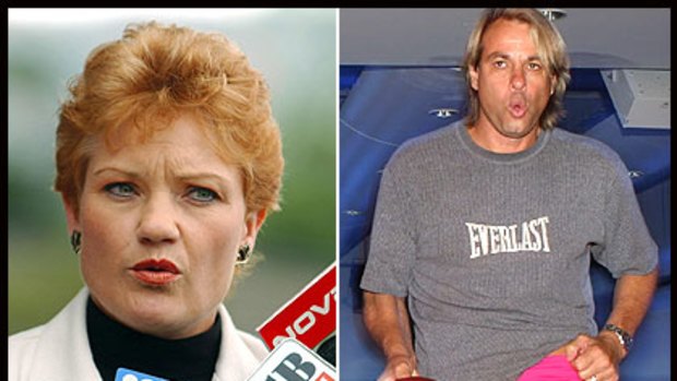 Face off ... Pauline Hanson and Warwick Capper.