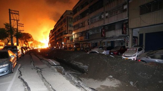 Blasts ripped through the city of Kaohsiung in southern Taiwan.