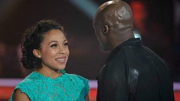 Backing vocalist Michelle Martinez with Seal.