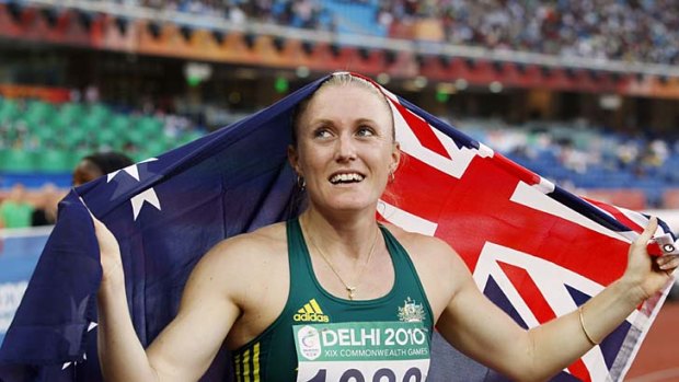 October 11, 2010 . . . Pearson after winning gold at the Commonwealth Games in Delhi.