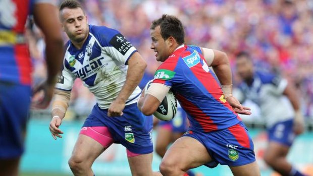 Taking control: Knights halfback Tyrone Roberts shone against the Bulldogs on Sunday in his side's first finals victory since 2006.