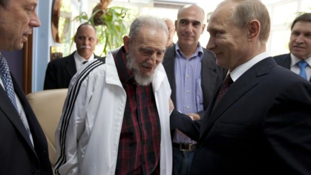 While in Cuba Vladimir Putin also met with former Cuban leader Fidel Castro.