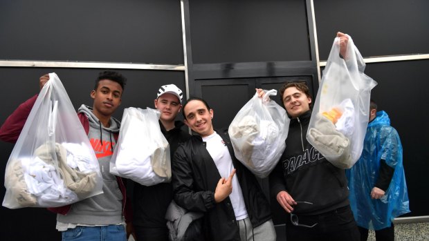 Shoppers at the Pablo by Kanye West pop up store in Fitzroy. 