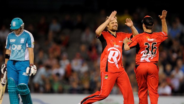 'What can you do?': Dirk Nannes playing for the Renegades in the Big Bash League. Nannes suspected match-fixing during his spell in Bangladesh.