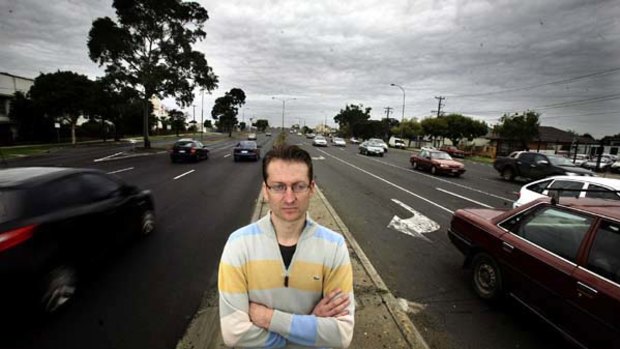 West Footscray resident Adam Shepard near the proposed WestLink freeway entrance.