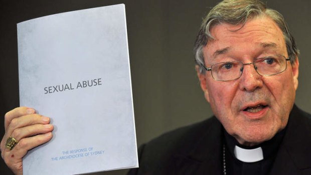 Fighting back: Cardinal George Pell with the church's response to sexual abuse claims.