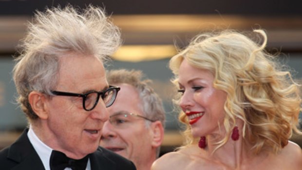 Hair-raising plea...Woody Allen, with Naomi Watts at the premiere of <i>You will Meet a Tall Dark Stranger</i> in Cannes, says Polanski's critics should stop pursuing him.