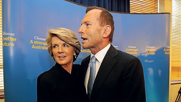 Coalition Leader Tony Abbott with deputy Julie Bishop.