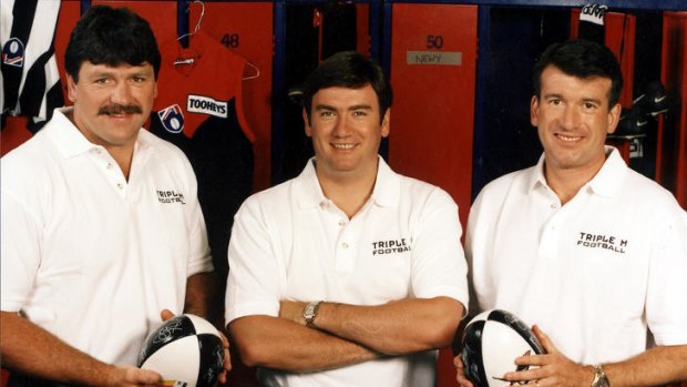 Boys to men: Brian Taylor in Triple M's early days with Eddie McGuide and Stephen Quartermain.
