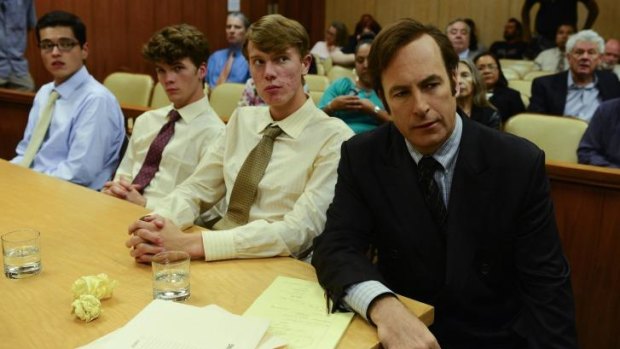A minor misdemeanour: Jimmy McGill defends three teens for an unspeakable act in the premiere episode.