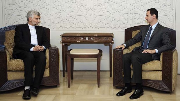 Regional partners &#8230; Saeed Jalili and Bashar al-Assad.