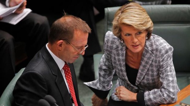 Opposition Leader Tony Abbott and Deputy Opposition Leader Julie Bishop.