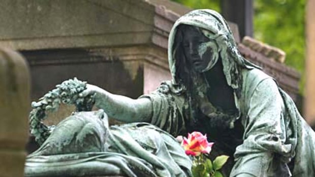 Rest in peace ... Pere Lachaise cemetery features works of art and eloquent gestures on tombs.