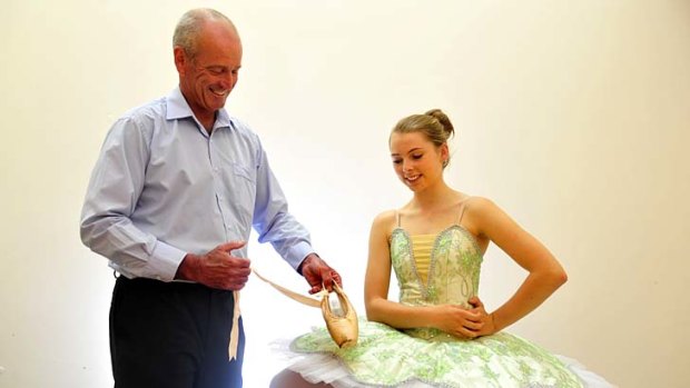 If the shoe fits: Dr Gordon Waddington with 16-year-old ballet student Emily Clout.
