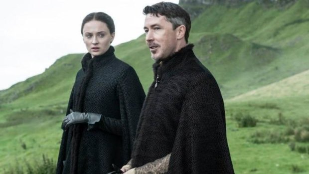 Sansa Stark and Littlefinger in season five of Game of Thrones. 