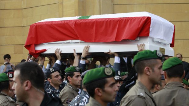 Spark ... the funeral procession of General Wissam al-Hassan led to violent protests in Beirut.