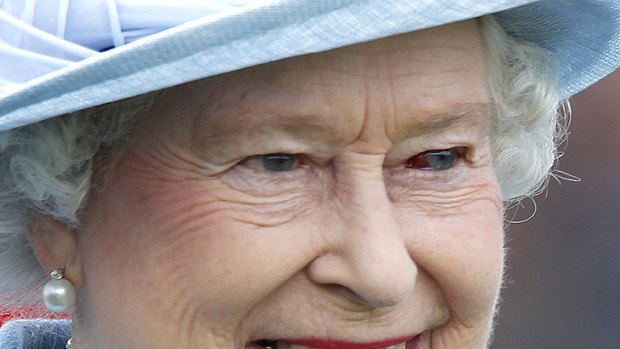 Queen Elizabeth appears at an official event with a badly bloodshot eye.