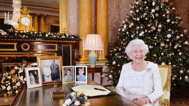 Queen Elizabeth II delivers her televised Christmas address, which she first did 60 years ago.