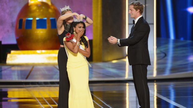 Nina Davuluri is crowned Miss America at a ceremony in Atlantic City.
