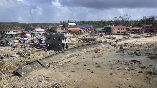 A coast affected by Typhoon Haiyan.