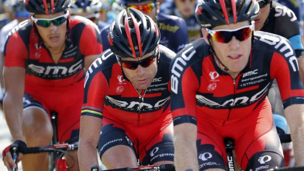 In good company: Australia's Cadel Evans (centre) will have ample support at next month's Tour Down Under.