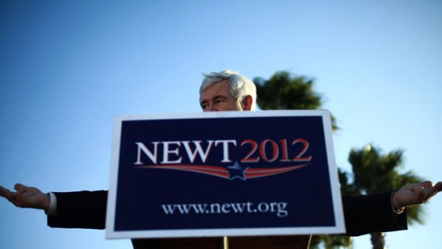 Newt Gingrich's presidential campaign has been outspent by Mr Romney's camp by five-to-one.