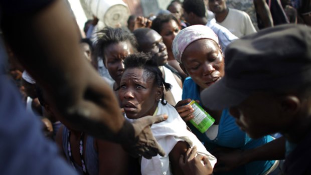 Desperate Haiti earthquake survivors plead for vital supplies.