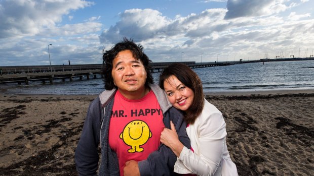 Film and TV producer Ade Djajamihardja and his wife Kate Stephens at the Brighton Baths. Ade and Kate have written a book about Ade's recovery from a stroke.

