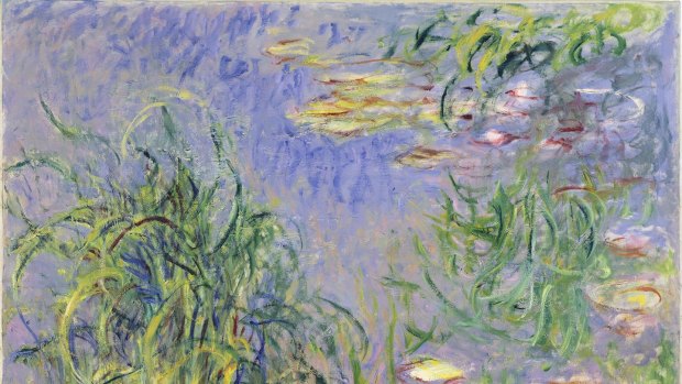 Claude Monet paintings from his <i>Water Lilies</i> series 1914-19 at Naoshima an island on the Seto Inland Sea, Japan. 