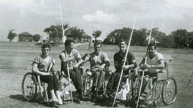 Another era: Daphne Hilton (left) at the 1962 Commonwealth Paraplegic Games.