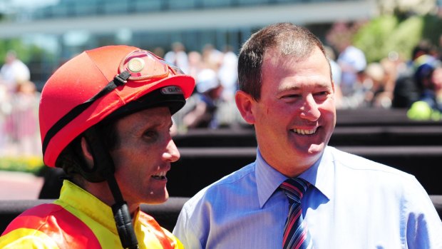 Trainer Mark Riley (right) has been handed a three-year ban.