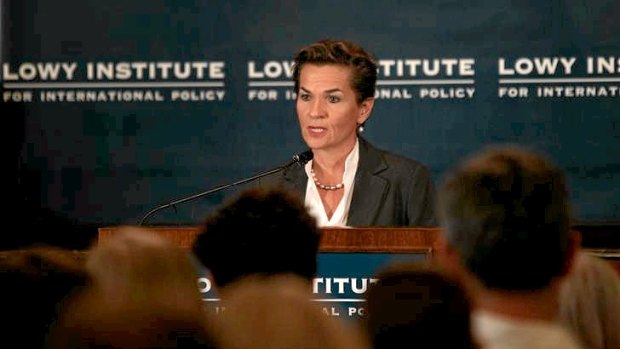 UN Climate Change chief Christiana Figueres in an earlier address to the Lowy Institute.