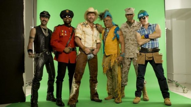 The Village People (from left) Eric Anzalone, Ray Simpson, Jim Newman, Felipe Rose, Alex Briley and Bill Whitefield.