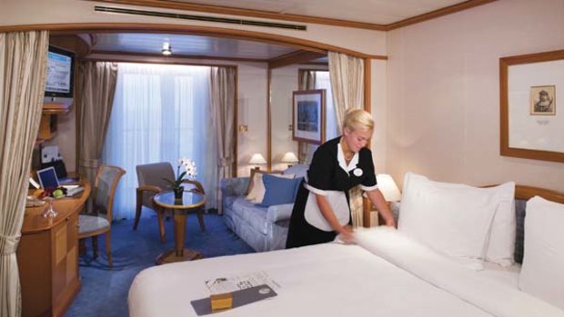 Something suite ... room services aboard the Silver Whisper.
