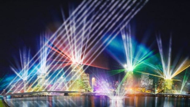 A scene from last year’s City of Lights display during the Brisbane Festival.