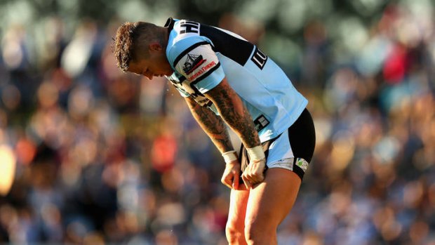 Dejected ... Todd Carney during the match.