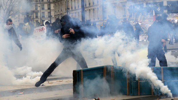 Tear gas in the streets: activists took to the streets in violent  protests ahead of the 2015 Paris Climate Conference in Paris.