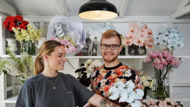 "I would definitely get more business," says florist Emily Smith, pictured with stylist Ruben Stewart.
