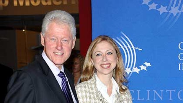 Bill Clinton with his daughter Chelsea this month ... she told him to slim down for her wedding.