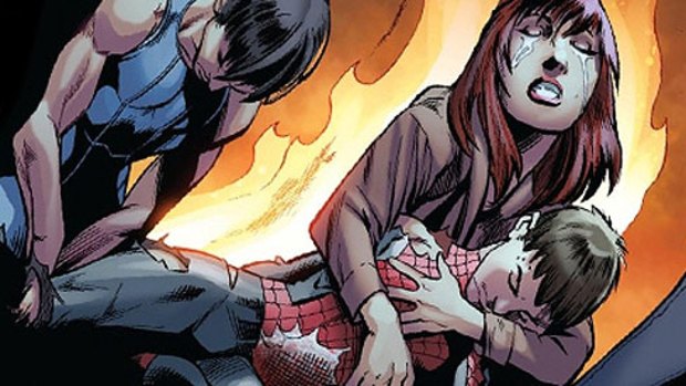Peter Parker's death, as depicted in the latest Marvel comic.