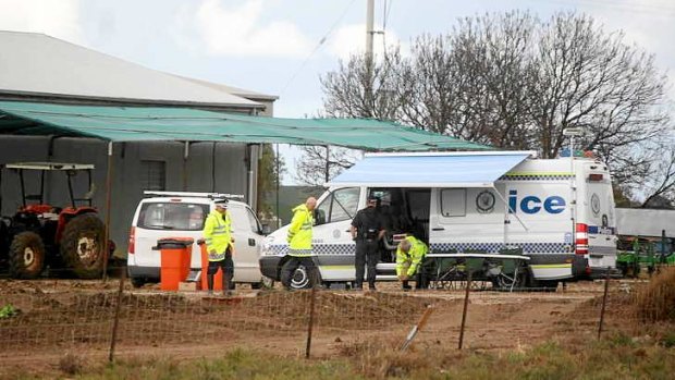 Police search a property near Hay, NSW, for the remains of Donald Mackay.