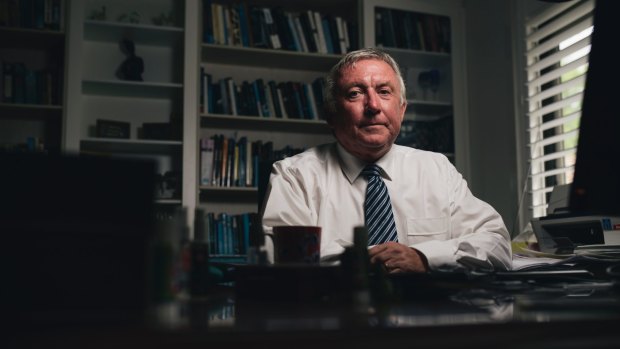 Portrait of Canberra barrister Allan Anforth in his office at home.