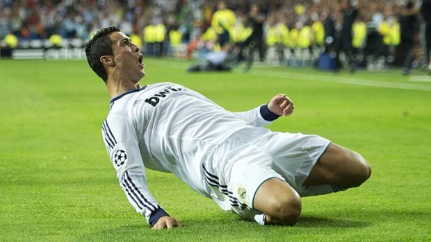 Cristiano Ronaldo celebrates scoring his side's winning goal.