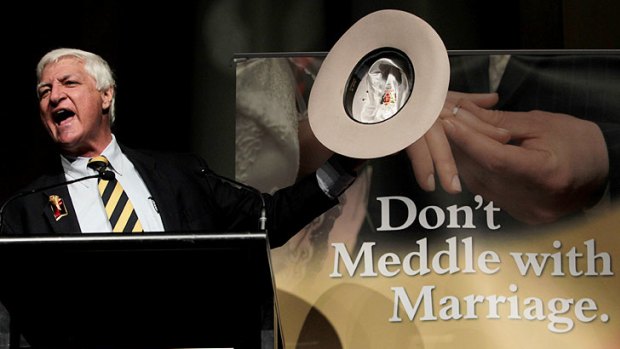 Bob Katter at the marriage protest.