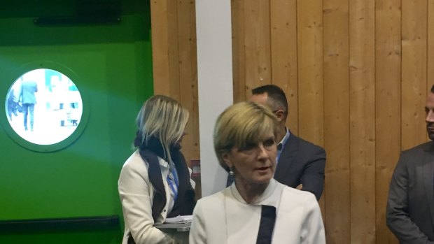 Foreign Minister Julie Bishop on the sidelines of the Paris climate summit.