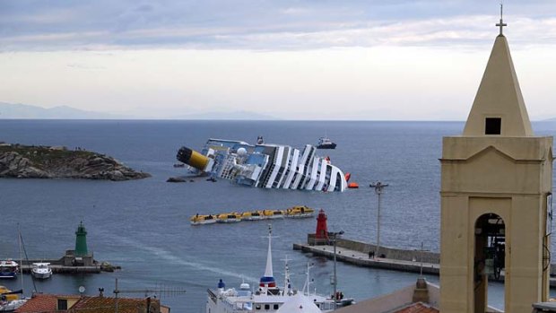 Ran aground ... the Costa Concordia.