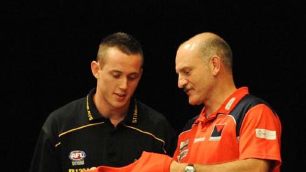Tom Scully with Dean Bailey after he was drafted number one.