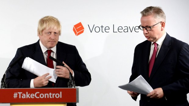 Boris Johnson and Michael Gove following the results of the EU referendum. 