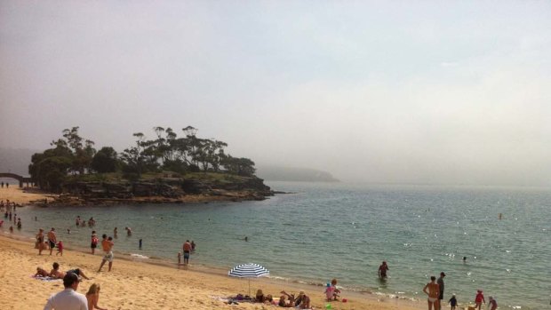 Fog over Balmoral Beach on Sunday morning.